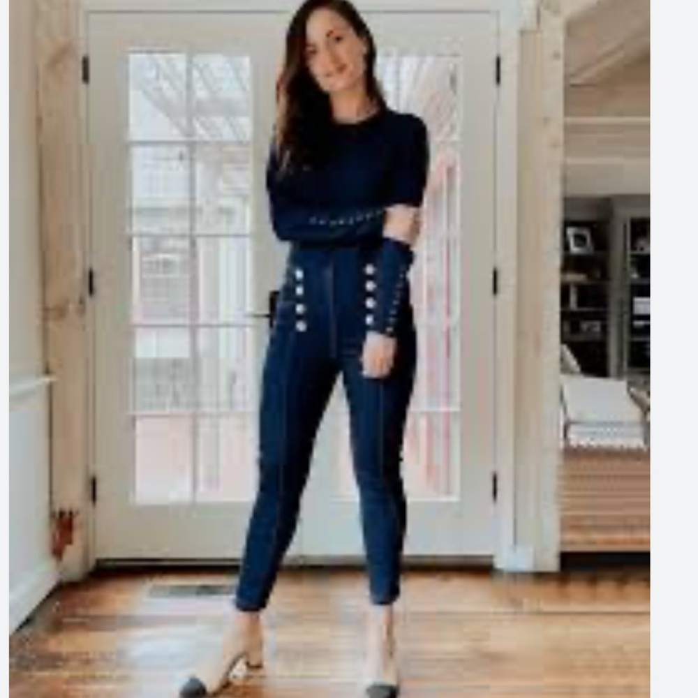 Stylish Women's Navy Skinny Jeans Nautical Style